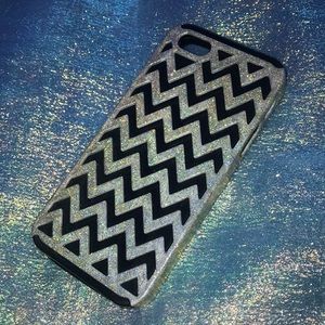 6/$15 2pc Black & Holographic Glitter iPhone 5 Case